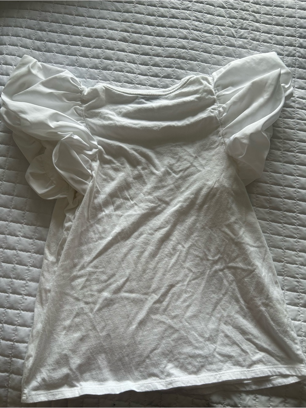 Express Ruffle Sleeve White Top - Picture 9 of 9